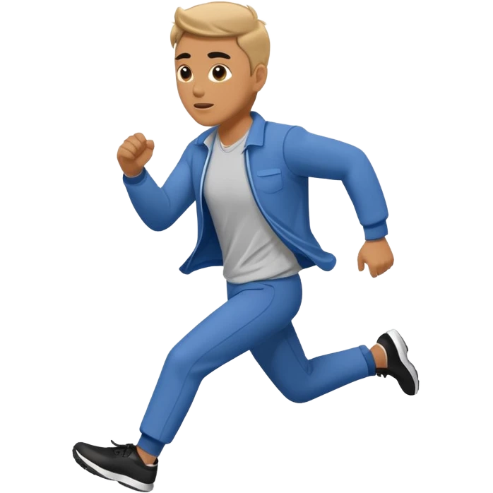 Man in plane clothes running after the car called hyundai ionic emoji