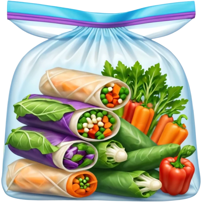 Thai spring rolls in a freezer bag emoji
