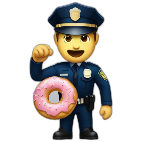 cop eating donut emoji