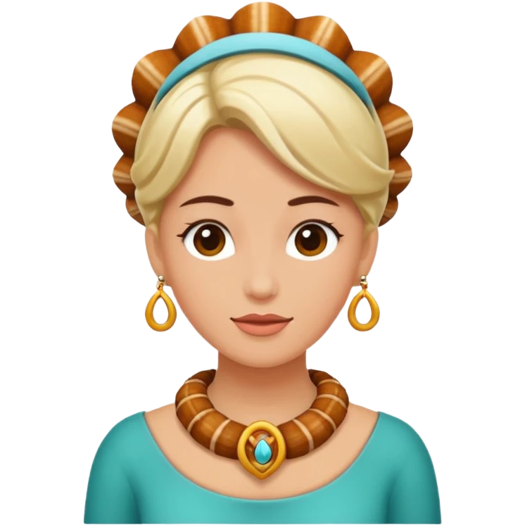 Mujer con collares de conchas  emoji