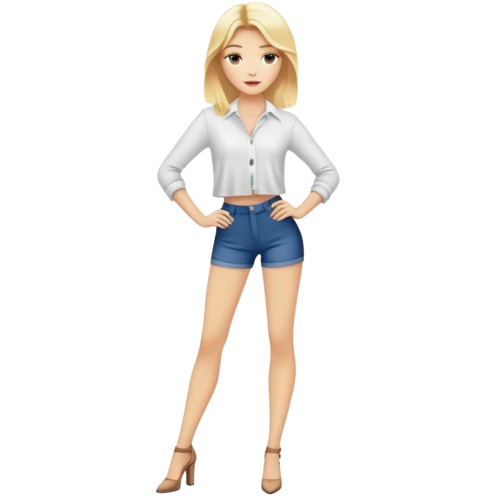 blonde fashion model in a confident full body pose emoji