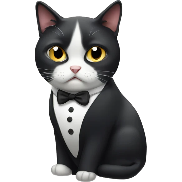 Annoyed tuxedo cat  emoji