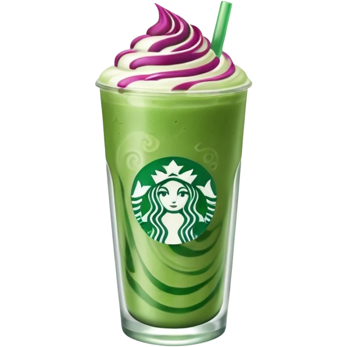 iced berry matcha latte emoji