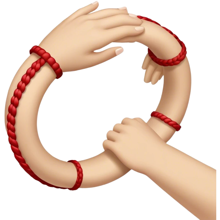 Hand red bracelet thread  emoji