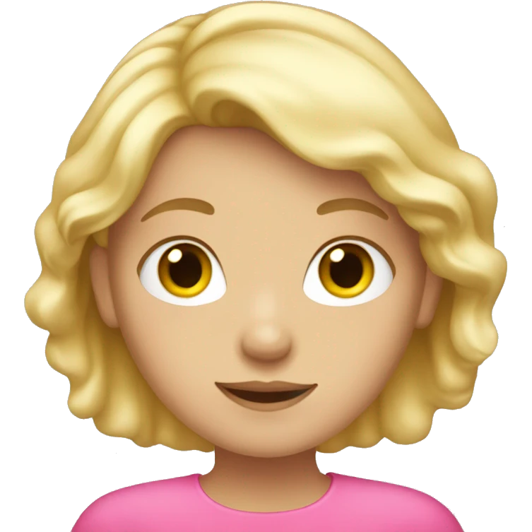blonde haired girl with a pink top emoji