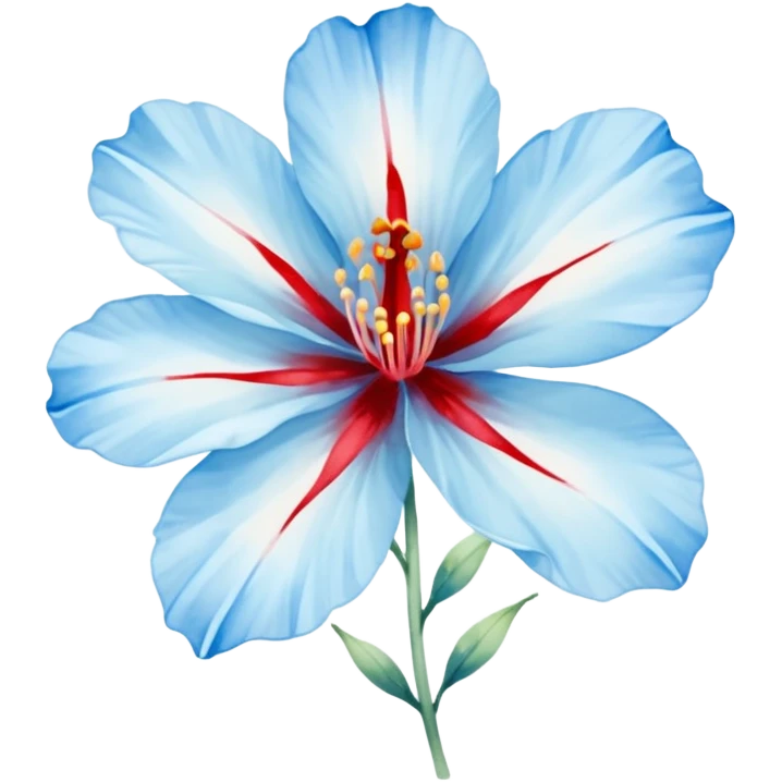 light blue flower bleeding emoji