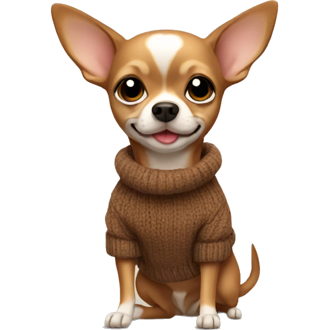 Chihuahua in brown sweater  emoji