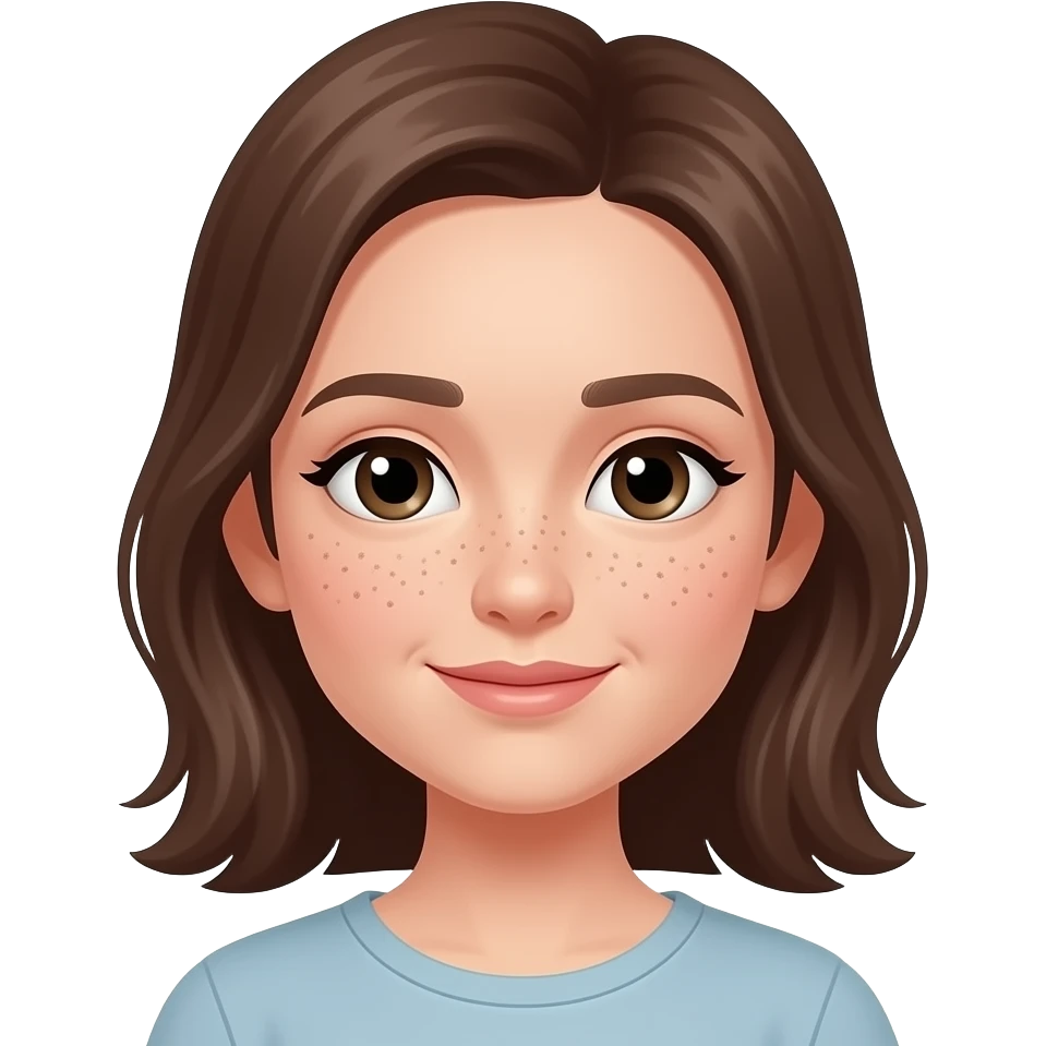 girl face with very visible clogged pores emoji