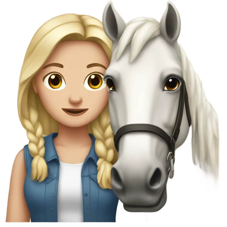 white girl with a horse emoji