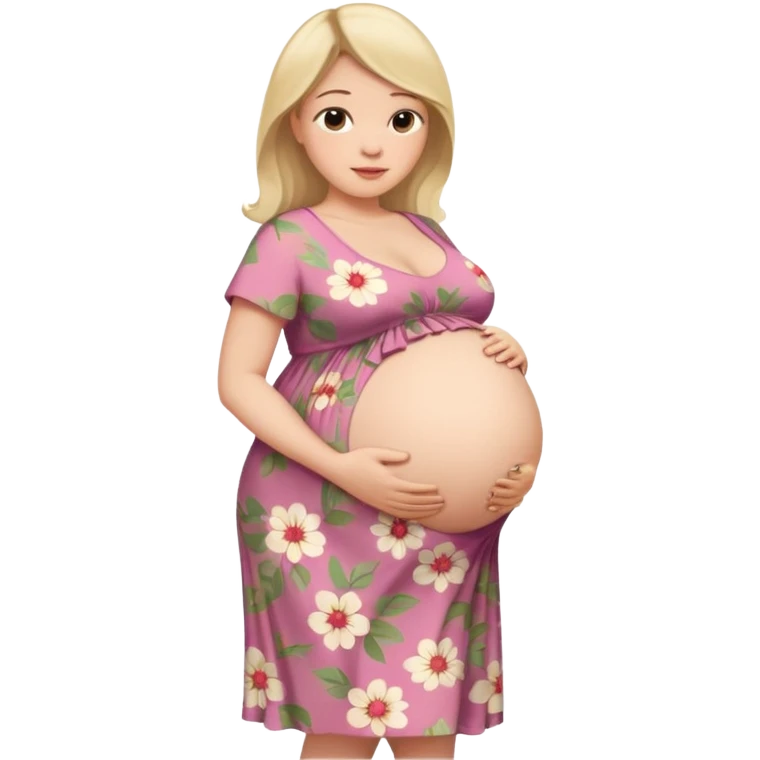very heavily pregnant overdue woman with very  very big and large belly  emoji