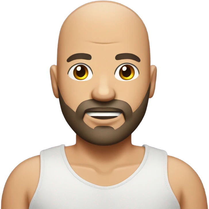 Bald guy with goatee holding underwear with x over it emoji