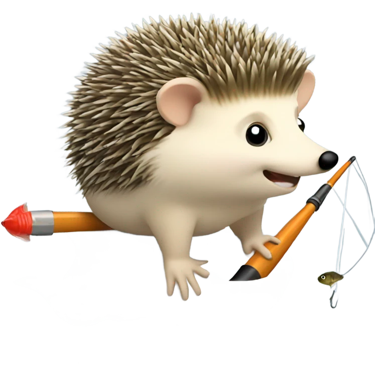 A hedgehog that is fishing emoji