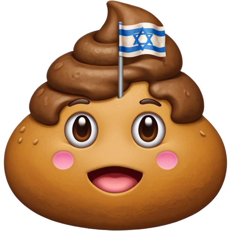 Israel flag centar in poop emoji emoji