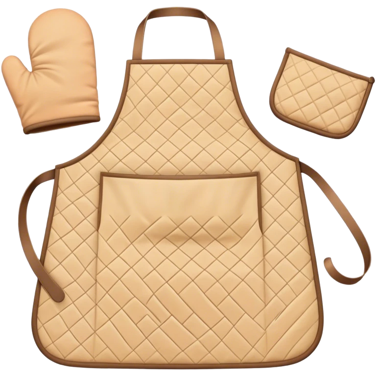 Cinematic Realistic Apron & Oven Mitts, a neatly folded soft pastel apron with subtle fabric textures, resting next to thickly padded oven mitts with a quilted pattern, warm golden kitchen lighting reflecting off the fabrics, evoking a sense of homely warmth and culinary creativity. emoji