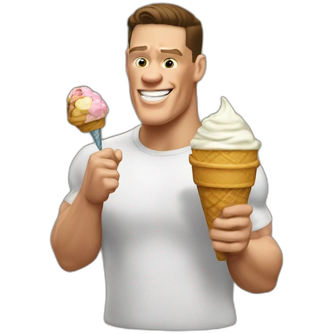 John cena with an ice cream emoji