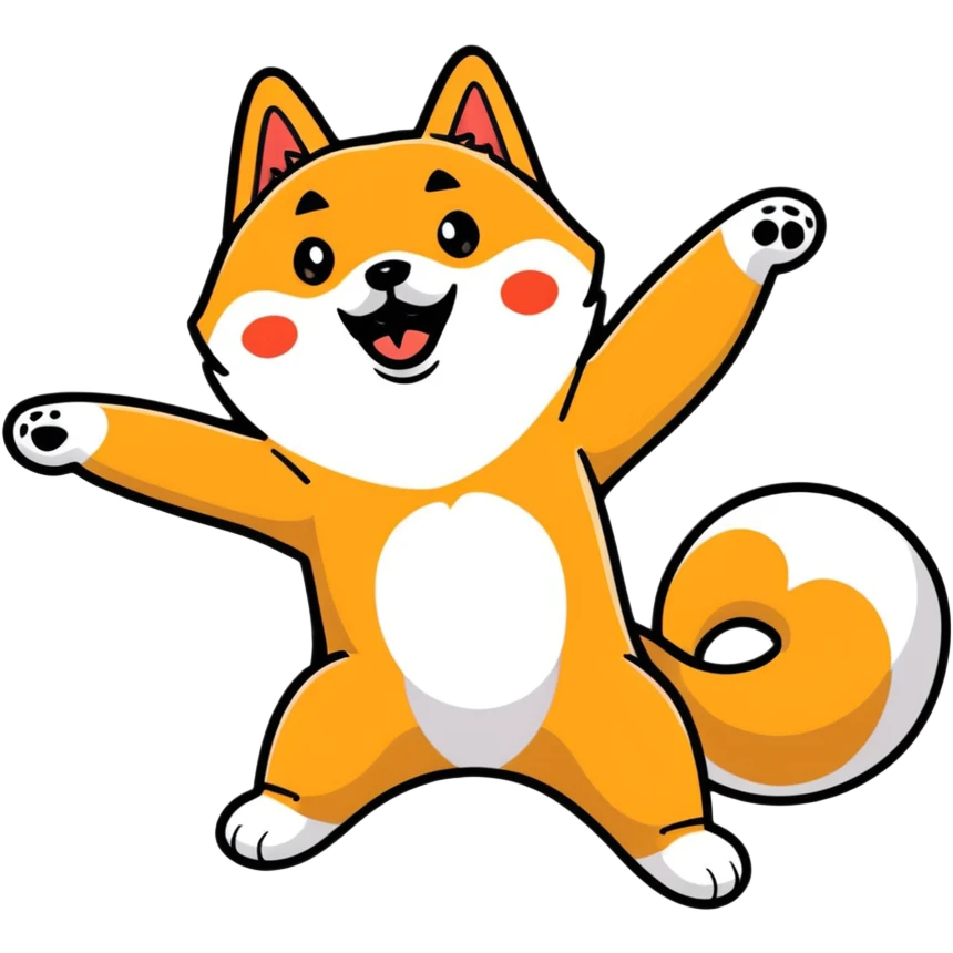 happy shiba inu dancing emoji