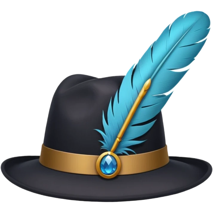 classic hat with a feather emoji