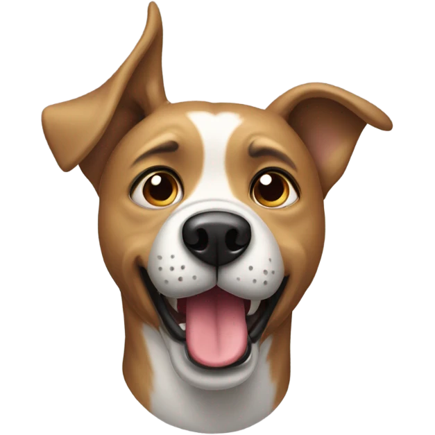 Perro enojado con unos audífonos  emoji