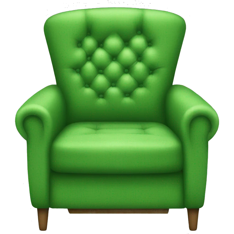 A green armchair without armrest with various green patches emoji