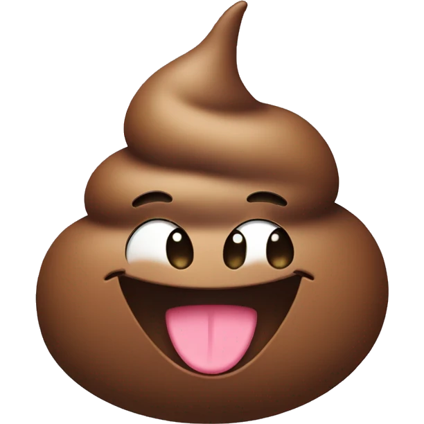 poop with a laughing face and blush emoji