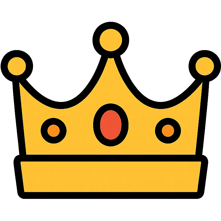 golden crown, classic royal style emoji