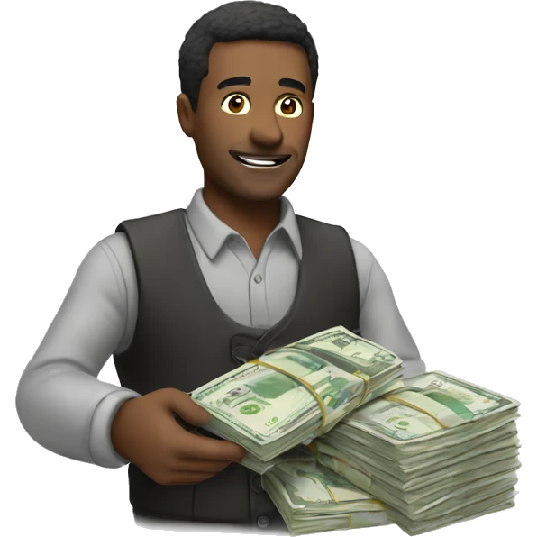 A man taking money emoji