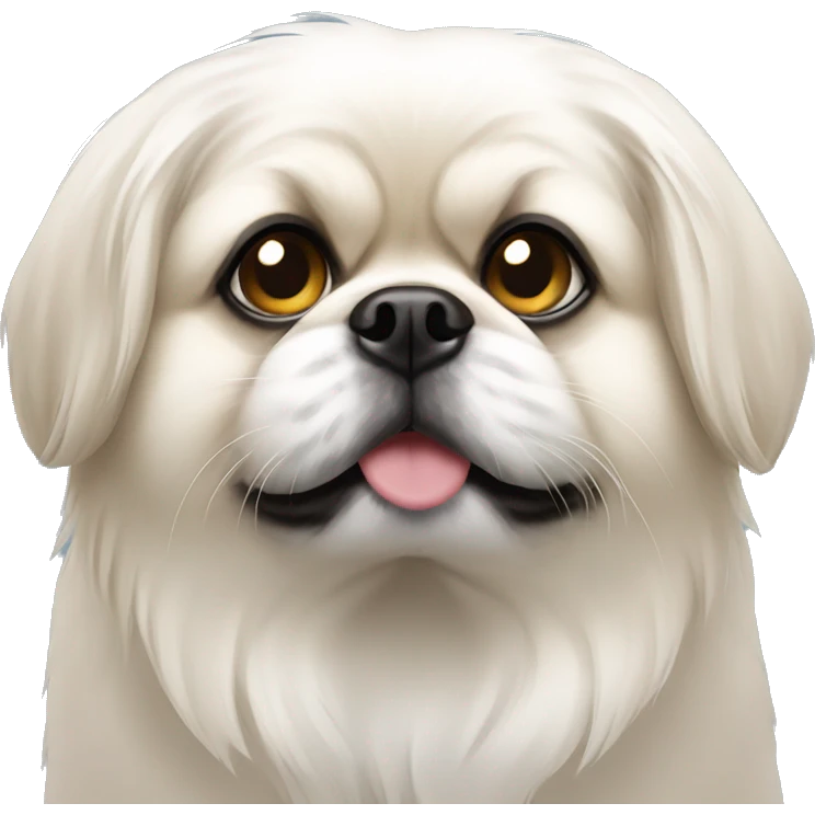 white pekingese flat nose emoji
