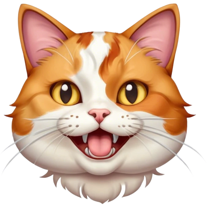 Cat with mouth open eye roll emoji