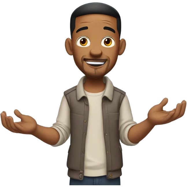 the meme where will smith shows two hands. emoji
