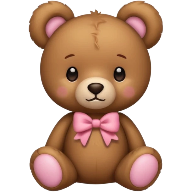 cute teddy bear with bows on two ears emoji
