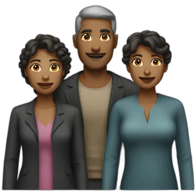 a man and two woman emoji