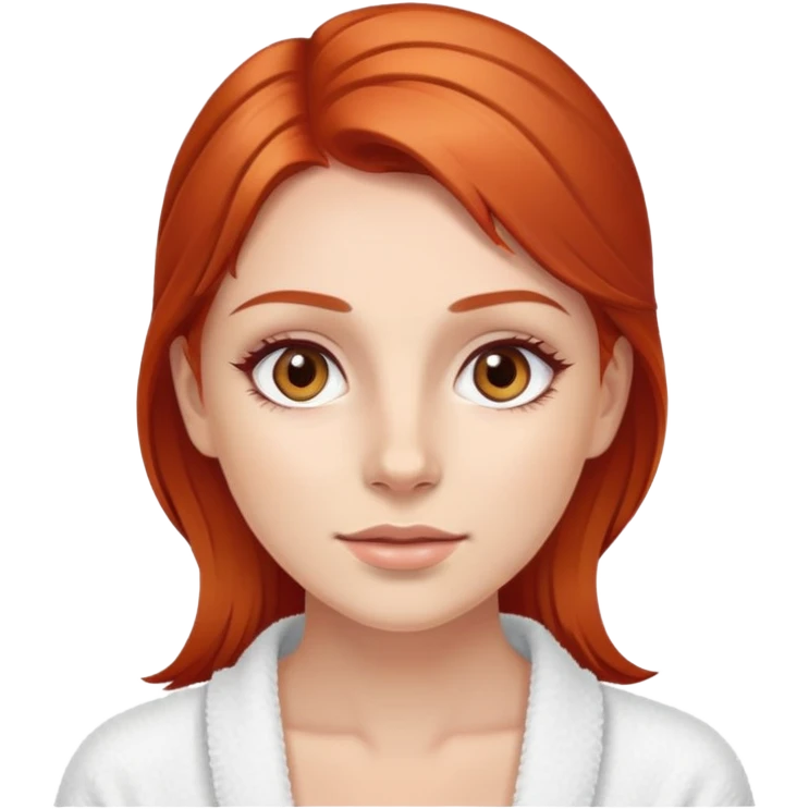 Red-hair-girl brown-eyes spa skincare emoji