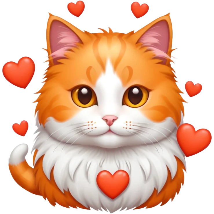 Cat with hearts around it  emoji