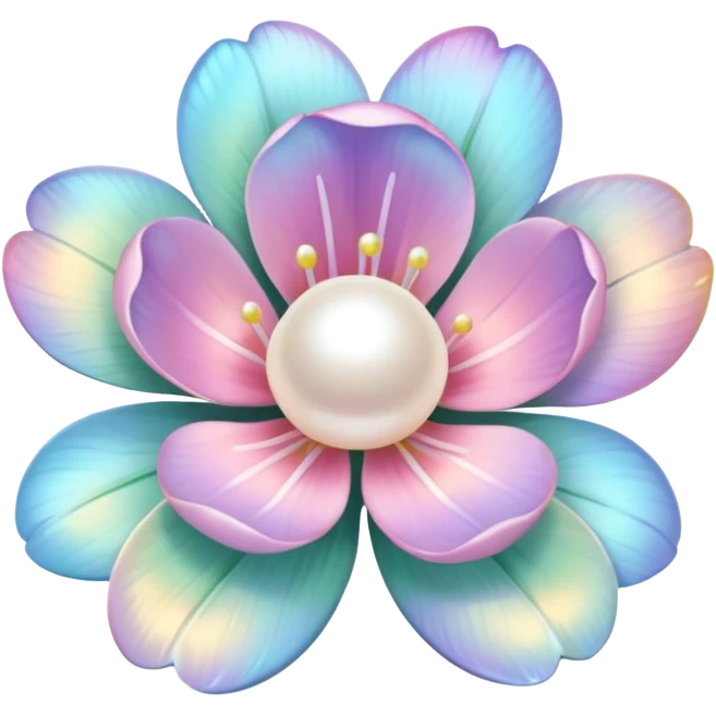 light pastel flower with pearl  emoji