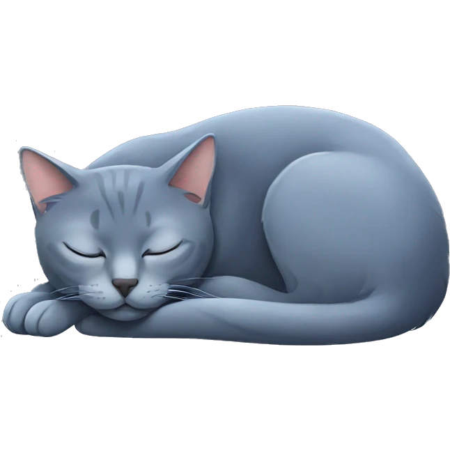 Russian blue cat sleeping  emoji