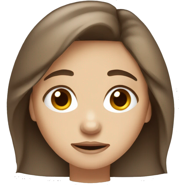 girl tired with brown hair and blue eyes emoji