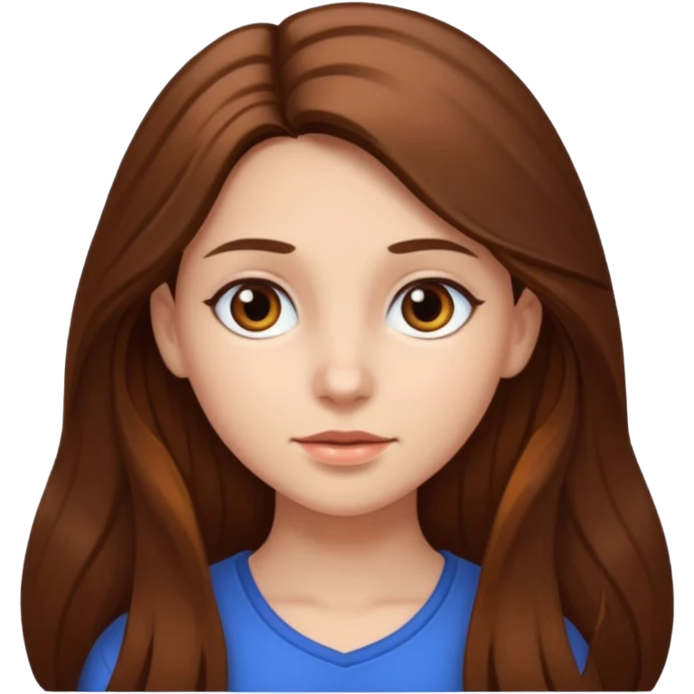 girl with long brown hair and brown eyes  emoji