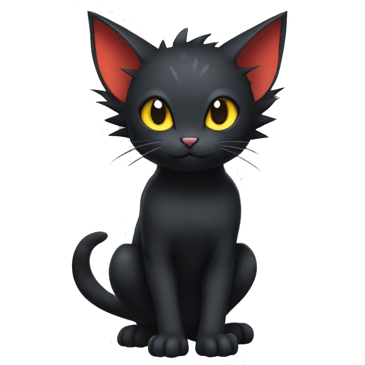 Cool Cute Edgy Black Dark Chibi Cat-Noibat-Noivern-Litten-Pokémon-Fakémon-hybrid emoji