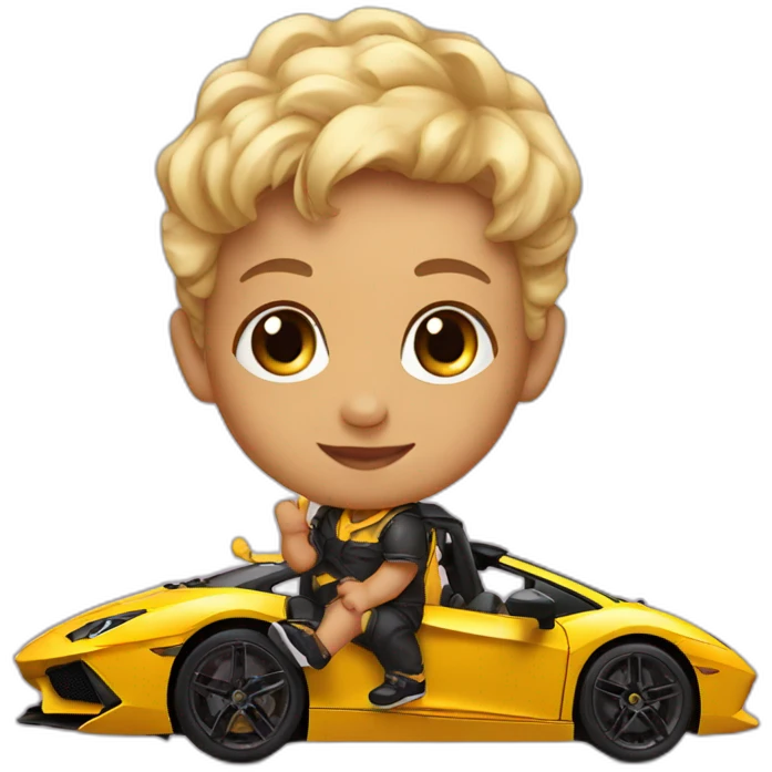 A baby in a Lamborghini  emoji