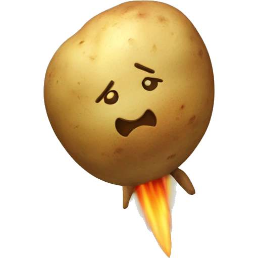 potato launching like a rocket emoji