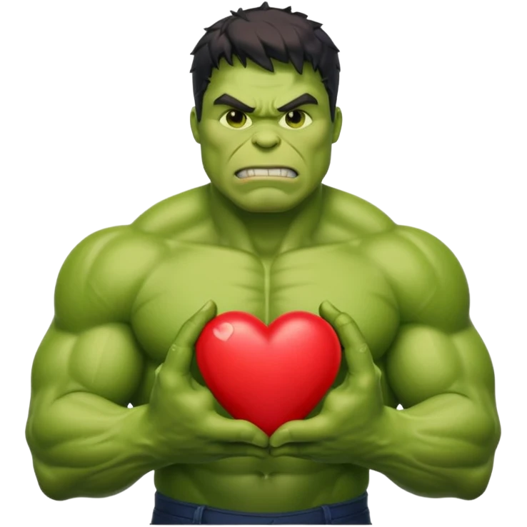 hulk with heart emoji