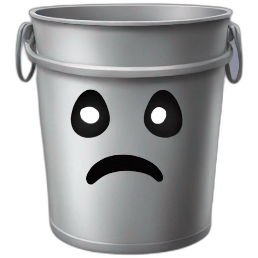 Sad wastebucket  emoji