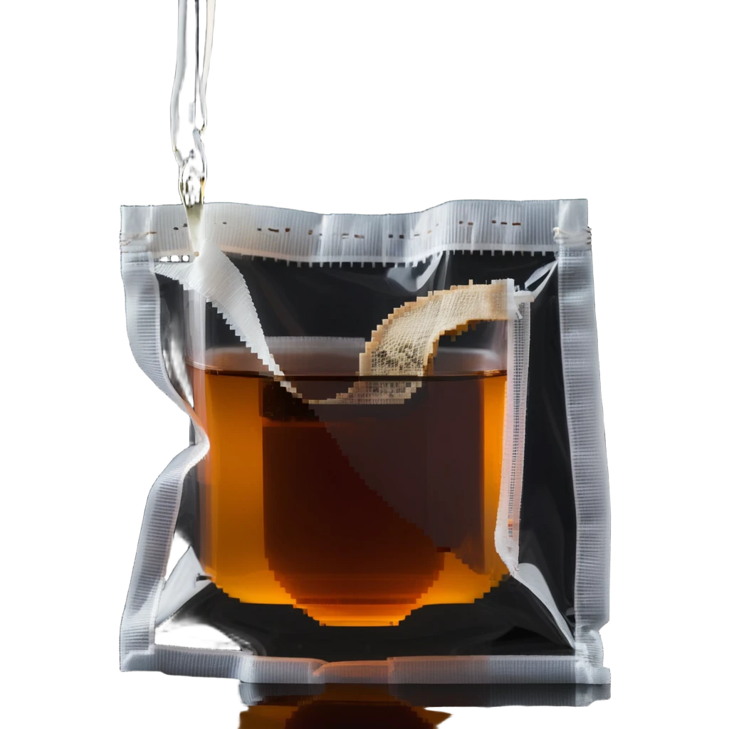 tea bag steeping in hot water emoji