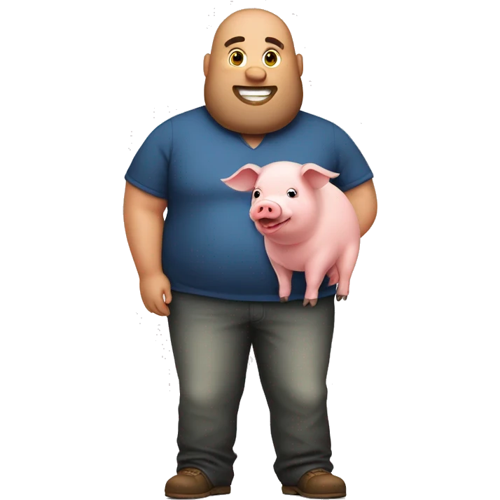  of plus sized man with pig  emoji