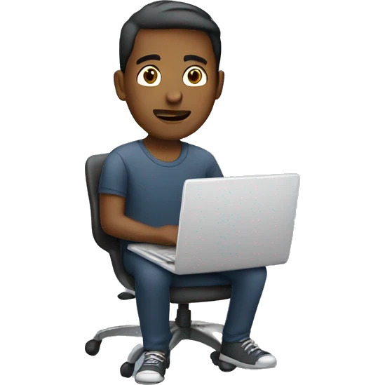 a man to coding with laptop emoji