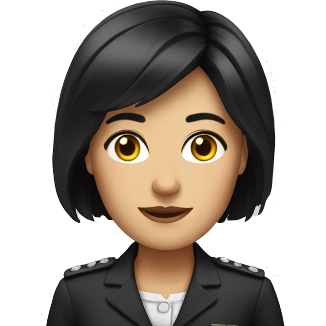 Female Germany leader with straight black hair emoji