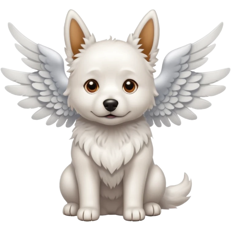 Perro blanco con alas emoji