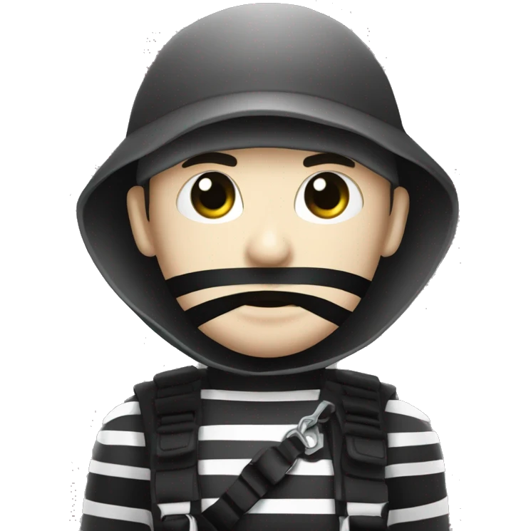 robber with black and white mariniere  emoji