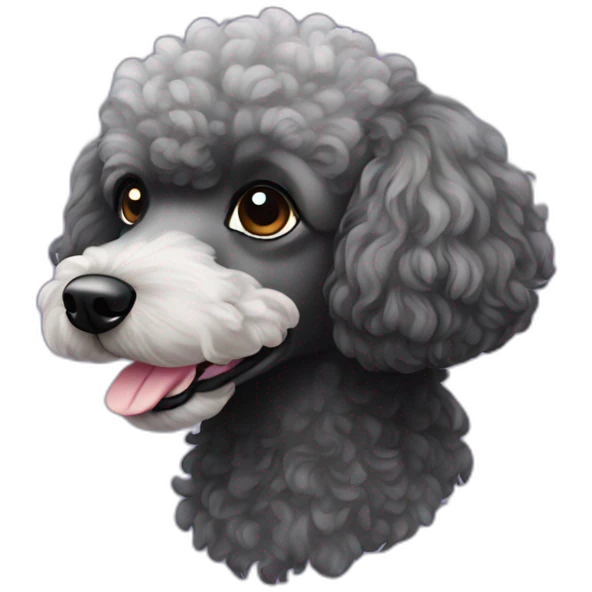 Black poodle old emoji