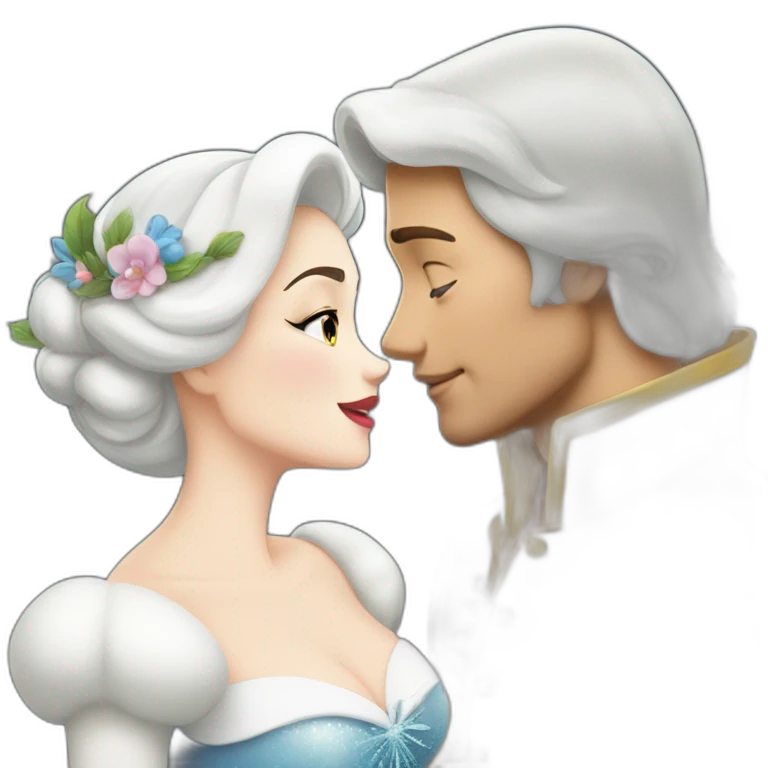 Snowhite kiss cindarella emoji